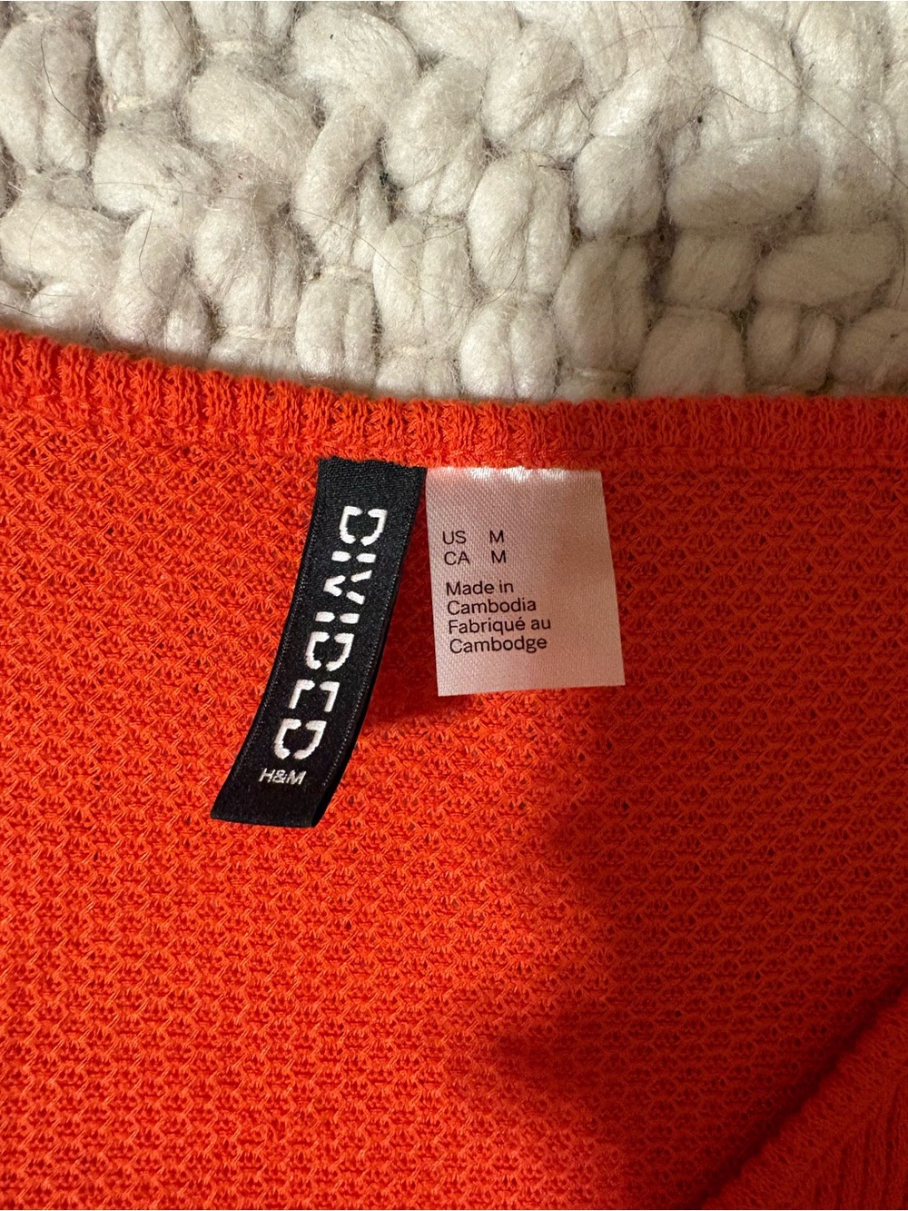 Divided Orange Ribbed Cropped Button Cardigan - Picture 2 of 3